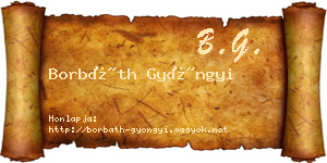 Borbáth Gyöngyi névjegykártya