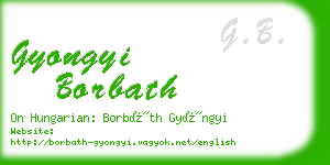 gyongyi borbath business card